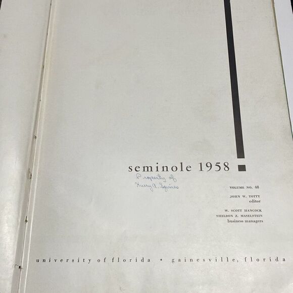 UF Seminole University of Florida Seminole Yearbook Unmarked 1958 JFK - Picture 5 of 11